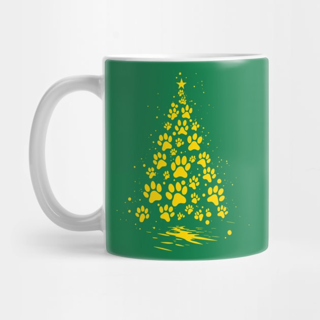 Dog Lover Paw Print Christmas Tree 4 by taiche